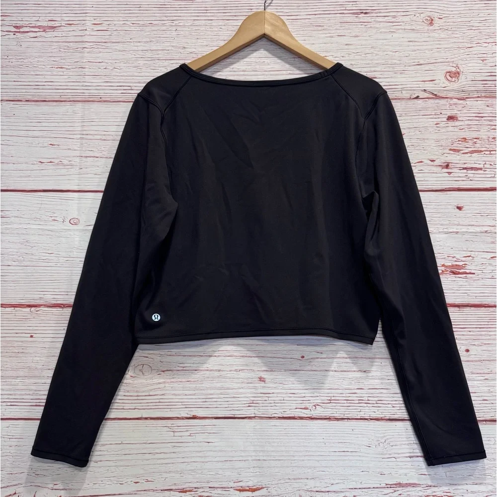Lululemon Wunder Train Cropped Long Sleeve in Black Sz 14